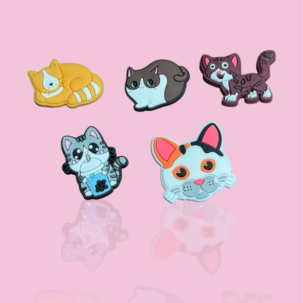 Colorful Cat-Themed Shoe Charms